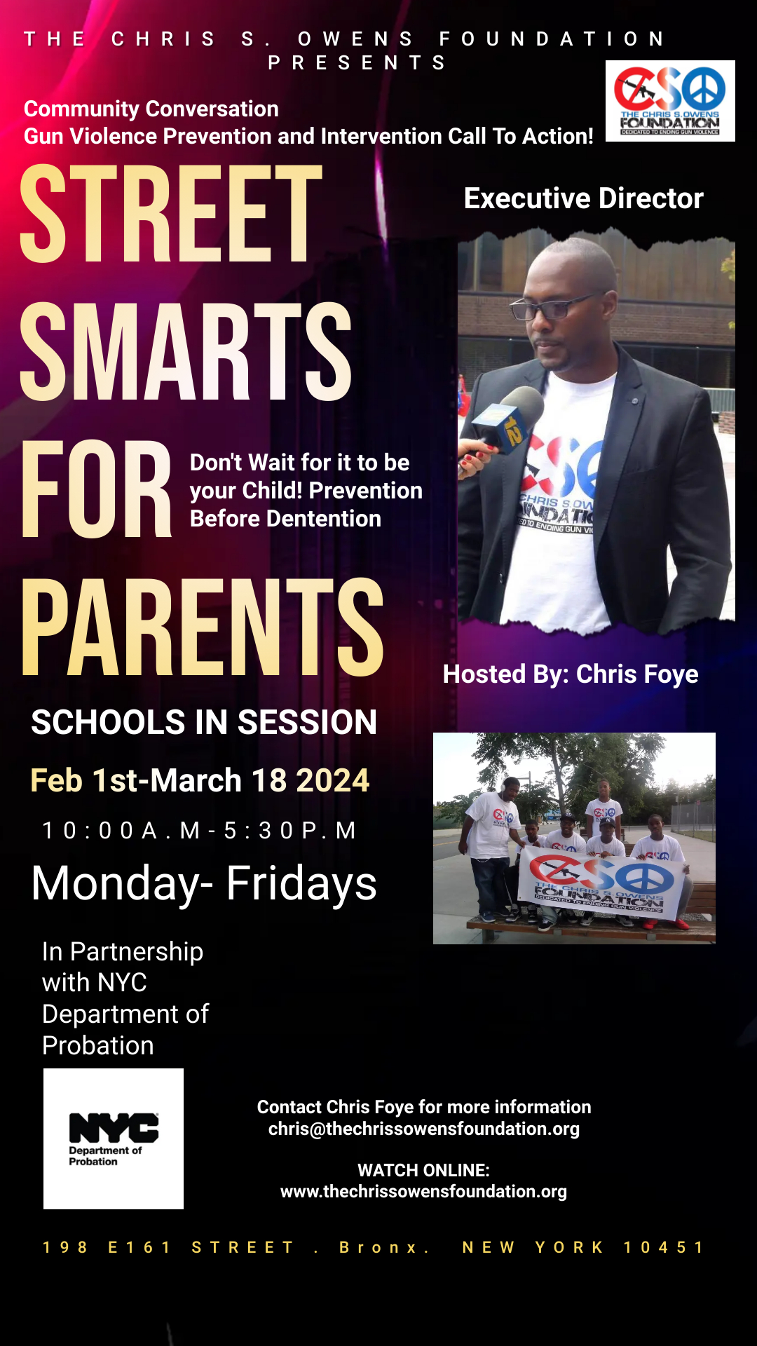 Street Smarts for Parents — Gun Violence Prevention Program by The Chris S. Owens Foundation